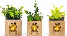 Műnövény kaspóban LED világítással 7,5x15 cm