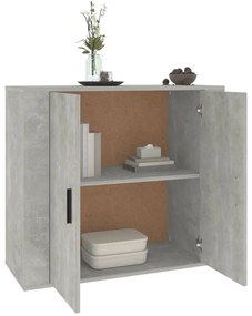 betonszürke szerelt fa tálalószekrény 80x33x70 cm
