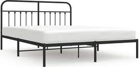 vidaXL fekete fém ágykeret fejtámlával 183 x 213 cm