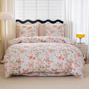 Mikroszálas ágyneműhuzat ORANGE BUTTERFLY fehér Ágyneműhuzat mérete: 2 db 70 x 80 cm | 160 x 200 cm