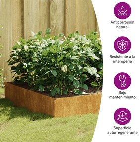 corten acél kerti magaságyás 100x100x33,5 cm