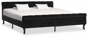 Fekete bársony ágykeret 180 x 200 cm
