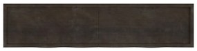 sötétbarna kezelt tömör tölgyfa fali polc 220 x 50 x (2-6) cm