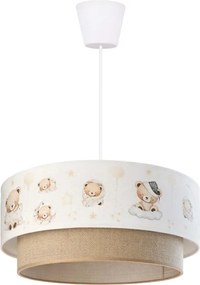 Brilagi- LED gyerek csillár zsinóron BOBO 1xE27/60W/230V átm. 40 cm fehér/bézs./mackó.