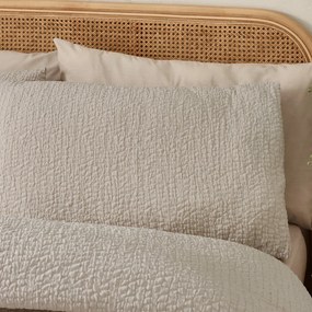 Világosbarna kétszemélyes-hosszabbított krepp ágyneműhuzat 230x220 cm Crinkle Seersucker – Catherine Lansfield