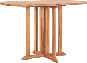 vidaXL tömör tíkfa lehajtható lapú kerti asztal 120 x 70 x 75 cm