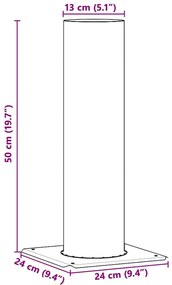 Kémény fej kiterjesztés Ezüst 24 x 24 x 50 cm Rozsdamentes acél