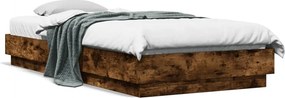 vidaXL füstös tölgy színű szerelt fa ágykeret matrac nélkül 100x200 cm