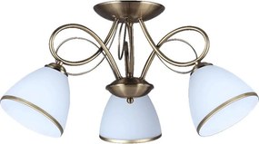 PREZENT 61450 ASTER Mennyezeti Csillár Antik Bronz, Fehér E27 IP20