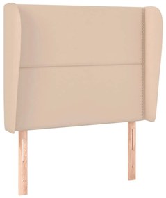 cappuccino műbőr fejtámla szárnyakkal 93x23x118/128 cm