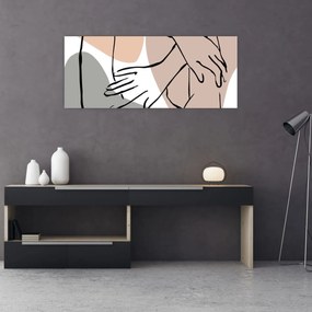 Kép - Női test vonal művészet N⁰2 (120x50 cm)