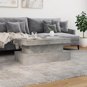 betonszürke dohányzóasztal LED-lámpákkal 90x50x40 cm