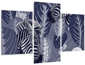 Kép - Kék zebrák (90x60 cm)