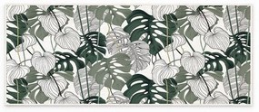 Fehér-zöld mosható szőnyeg 80x150 cm Monstera – Oyo Concept