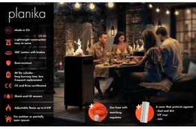 Planika Faro GAS - Kültéri gáz kandalló 142x36 cm 8kW fekete + védőborítás
