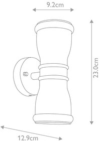 Elstead GZH-MALV - LED Kültéri fali lámpa MALVERN 2xGU10/7W/230V IP44