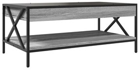 szürke sonoma végtelen hatású LED-es dohányzóasztal 90x50x38 cm