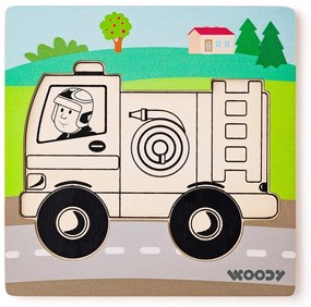 Woody Puzzle tűzoltó baba