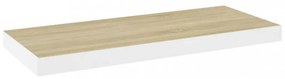 tölgyszínű és fehér MDF lebegő fali polc 60 x 23,5 x 3,8 cm