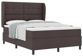 vidaXL Boxspring Ágy Mattal - Sötétbarna, 160x200 cm Szövet