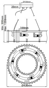 Kichler KL-CRYSTAL-SKYE-P-A- LED Fürdőszobai csillár CRYSTAL SKYE 6xG9/3W/230V IP44