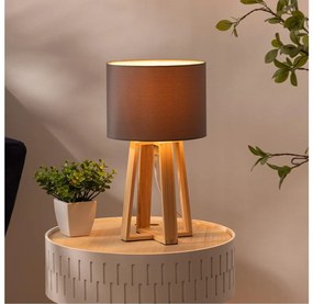 Atmosphera - Asztali lámpa MOLU 1xE27/25W/230V fenyő/szürke