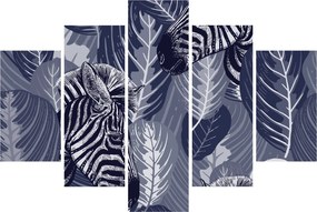 Kép - Kék zebrák (150x105 cm)