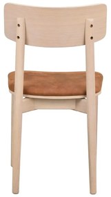 Konyakbarna-natúr színű bőr utánzat étkezőszék szett 2 db-os Wolcott – Rowico