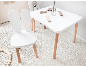Gyerekasztal székekkel Bunny One Chair Set - White