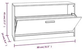 betonszürke szerelt fa cipőtároló pad 80x24x45 cm