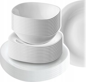 Ebédlő Szett 12 Személyes Tányér Szett Nagy Étkészlet Fehér 36 db-os