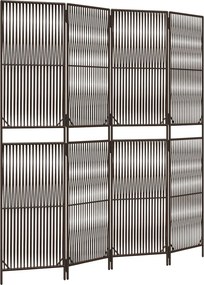 vidaXL barna 4 paneles polyrattan térelválasztó