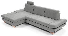 Ágyazható, balos elrendezésű L-alakú kárpitozott sarokülőgarnitúra AVESTA, szürke, tárolóval