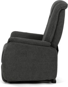 Polohovací křeslo, elektrické kabelové ovládání, šedá, látka, TV-L8963 GREY2