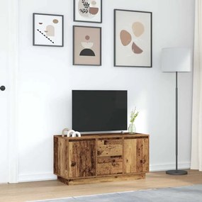 antik fa színű TV-szekrény LED-lámpákkal 100x41x50 cm