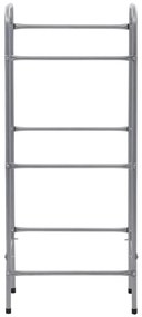 Ezüst acél tárolópolc 3 ládához 50 x 33 x 116 cm