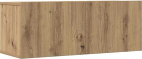 vidaXL 2 db kézműves tölgy falra szerelhető TV-szekrény 80x30x30 cm
