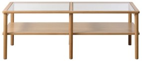 Natúr színű üveg dohányzóasztal 60x120 cm Elba – Unique Furniture