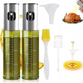 Olajmosó Spray Adagoló 100ml Üveg Ecet Olajhoz 2 Db