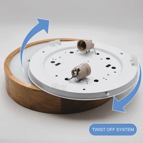 OAK mennyezeti lámpa 2xE27/60W/230V tölgy, Ø 37,5 cm