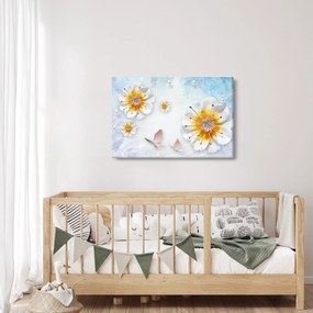 Kép - Kompozíció virágokkal és pillangókkal (90x60 cm)