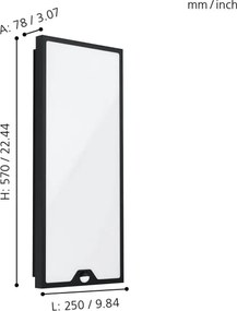 Eglo - LED kültéri mennyezeti lámpatest érzékelővel CASAZZA LED/18,5W/230V IP44