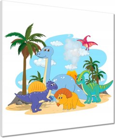 Vászonkép 50x50 Színes dinoszauruszok