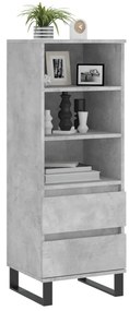 betonszürke szerelt fa magasszekrény 40 x 36 x 110 cm
