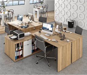 Íróasztal, sonona tölgy/fehér, DALTON 2 NEW VE 02