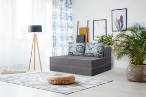 Urban Living Kihúzhatós kanapé Bedora 136x80x40 cm Szürke / szürke virág