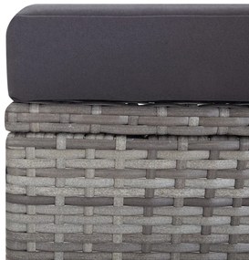 szürke dönthető háttámlás polyrattan kerti szék párnákkal