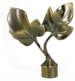 Kétágú levél antik arany fém karnis végzáró elem