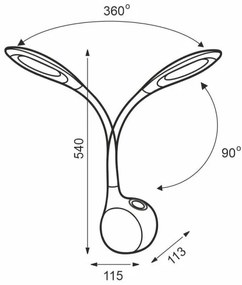 LED RGB Dimmelhető érintős asztali lámpa EMILY LED/7W/230V