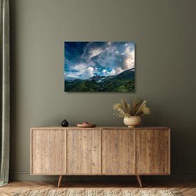Hegyei kép (üvegen) (70x50 cm)